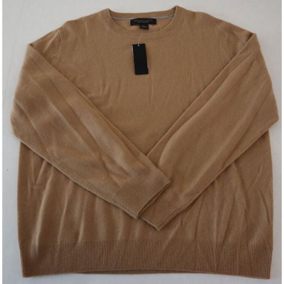 The Men's Store Bloomingdale's Sz XL Autumn Camel Brown Cashmere Sweater $198 - Picture 4 of 7
